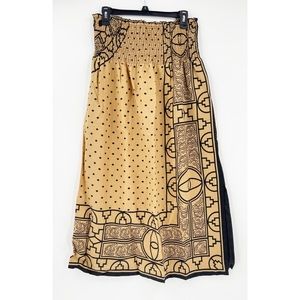 Trevan Linen Blend Side Slit Geo Mini Cover Up